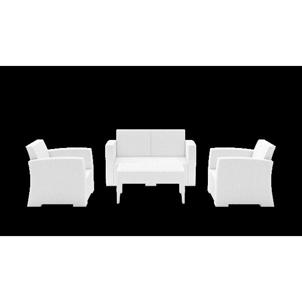 Siesta Monaco Lounge Set - White - No Cushions