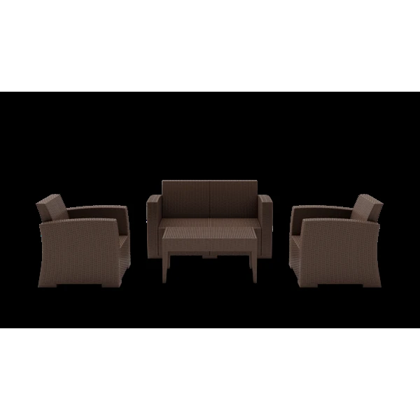 Siesta Monaco Lounge Set - Chocolate - No Cushions
