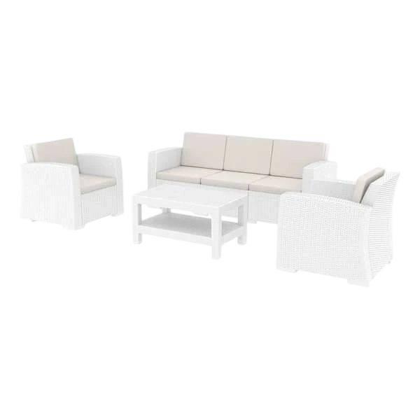 Siesta Monaco Lounge Set XL - White with cushions