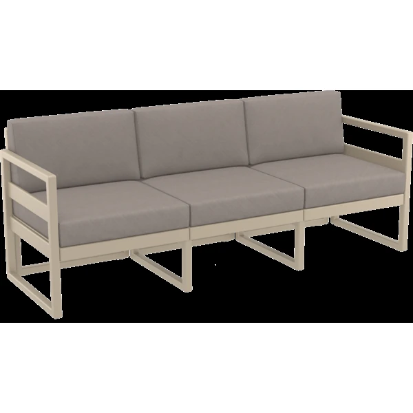 Siesta Mykonos Lounge Sofa XL - Taupe with Light Brown Cushions