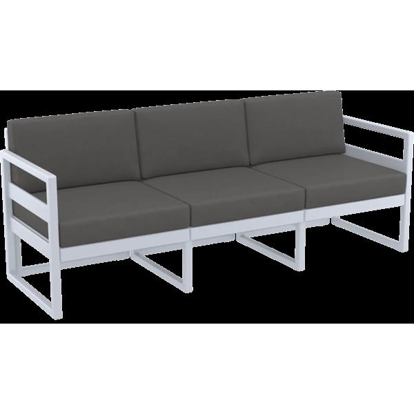 Siesta Mykonos Lounge Sofa XL - Silver Grey with Dark Grey Cushions
