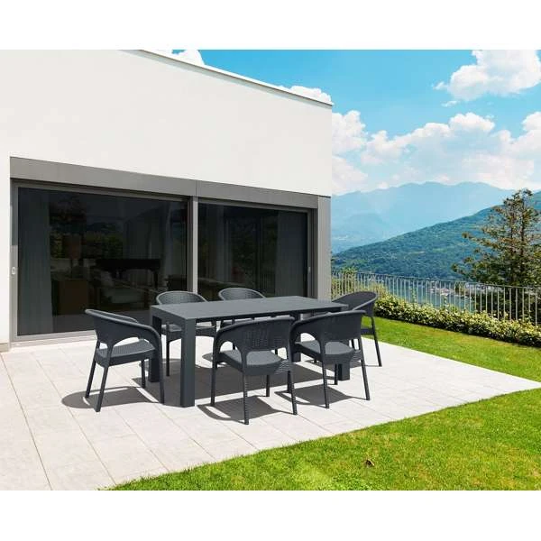 Siesta 9 Piece Rattan Table Setting Package with Panama Arm Chairs