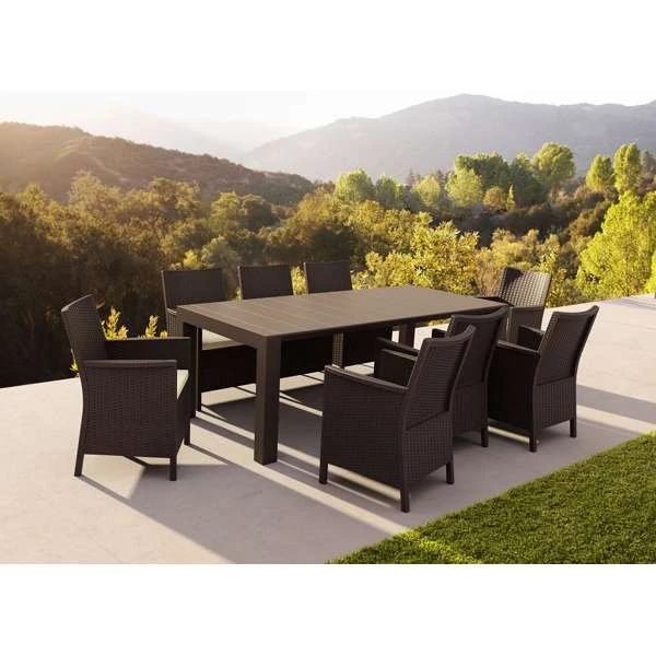 Siesta Vegas Table Outdoor 8 Seater Dining Setting with California Arm Chairs