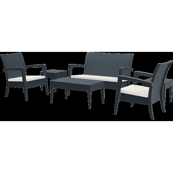 Siesta Miami (Tequila) Lounge Set - Anthracite - No cushions