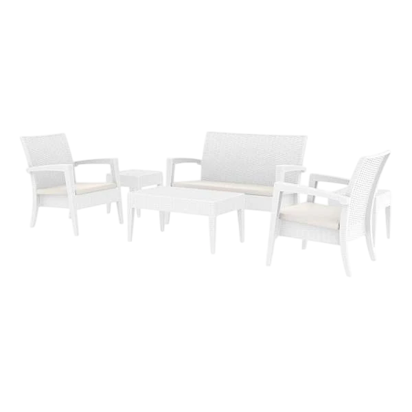 Siesta Miami (Tequila) Lounge Set - White with cushions