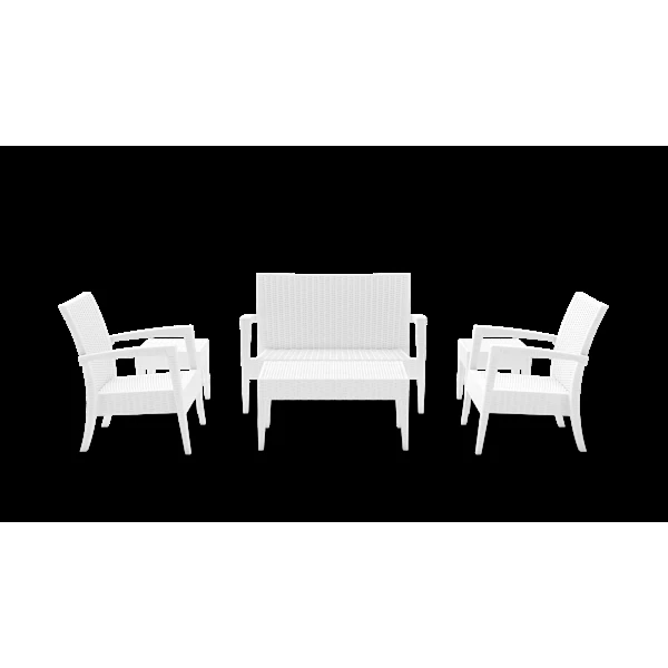 Siesta Miami (Tequila) Lounge Set - White - No cushions