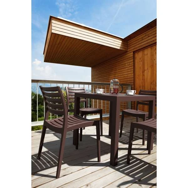 Siesta Ares 80 Table/ Ares Chair 4 Seat Package - Chocolate