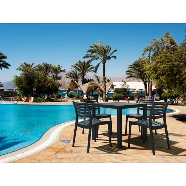 Siesta Ares 80 Table/ Ares Chair 4 Seat Package - Anthracite