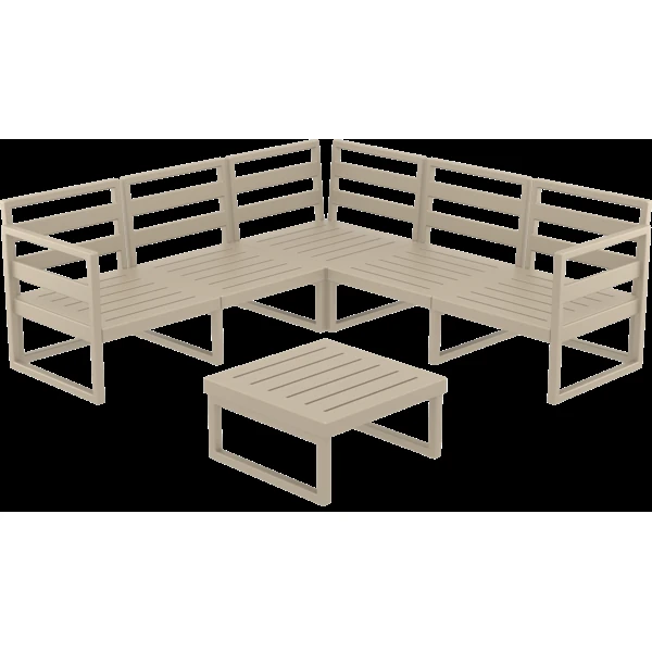 Siesta Mykonos Lounge Corner Set - Taupe - No cushions