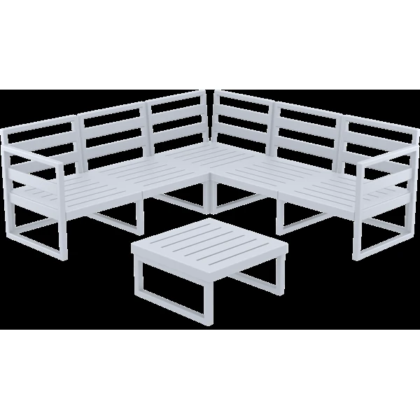 Siesta Mykonos Lounge Corner Set - Silver Grey - No cushions