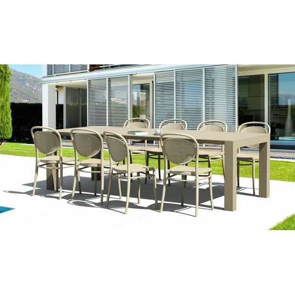 Siesta Vegas XL Table/Marcel Chair 8 Seat Package - Taupe
