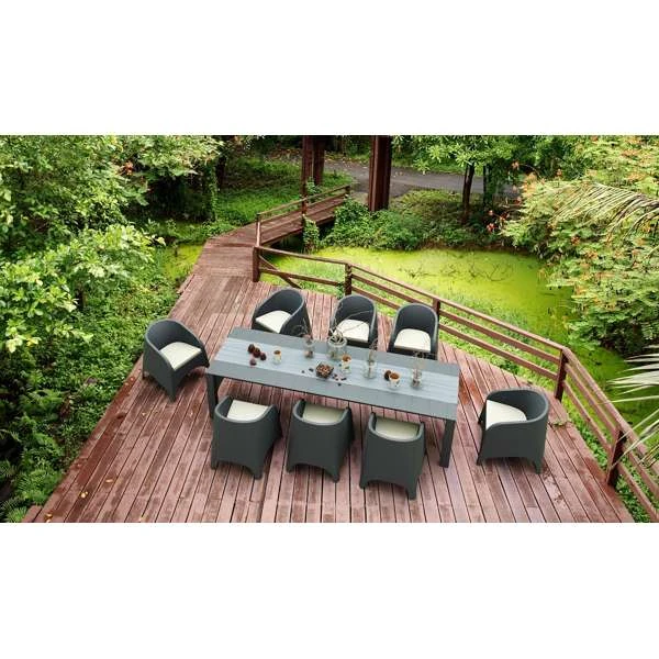 Siesta Vegas XL Table/Aruba Arm Chair 8 Seat Rattan Package - Anthracite