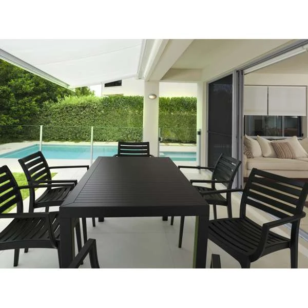 Siesta Ares 140 Table/Artemis Chair 6 Seat Package - Black