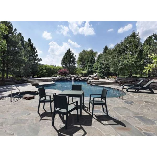 Siesta Orlando 80 Table Ibiza Arm Chair 4 Seat Package - Chocolate