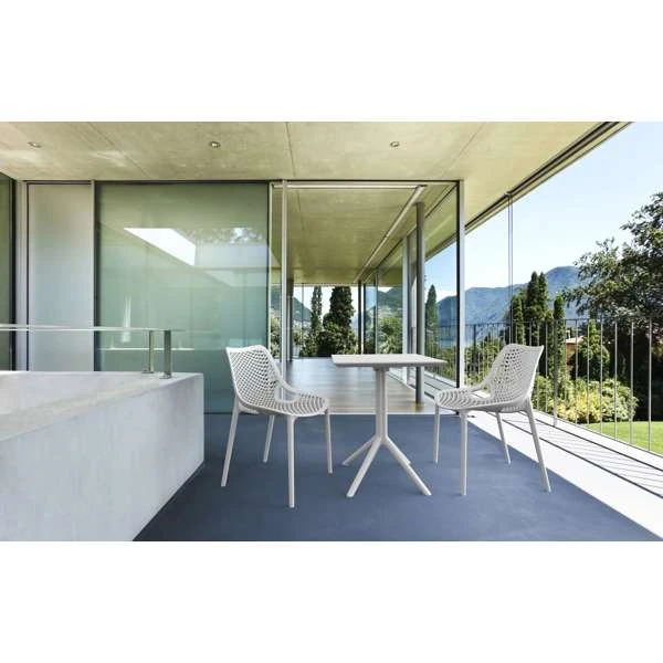 Siesta Sky Folding Table 60/Air Chair 2 Seat Package - White