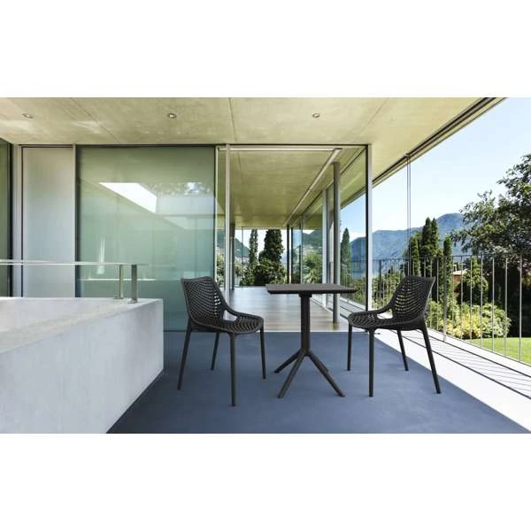 Siesta Sky Folding Table 60/Air Chair 2 Seat Package - Black