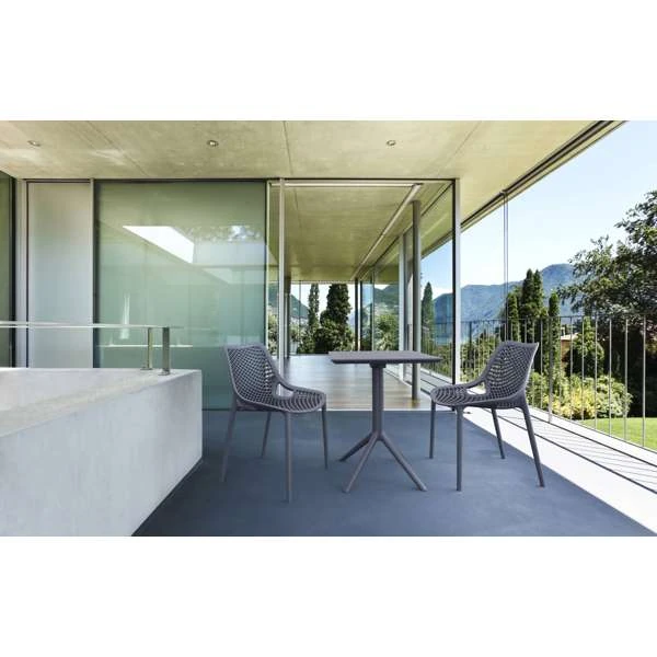 Siesta Sky Folding Table 60/Air Chair 2 Seat Package - Anthracite