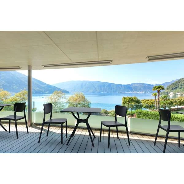 Siesta Air Table 80/Monna Chair 2 Seat Package - Black
