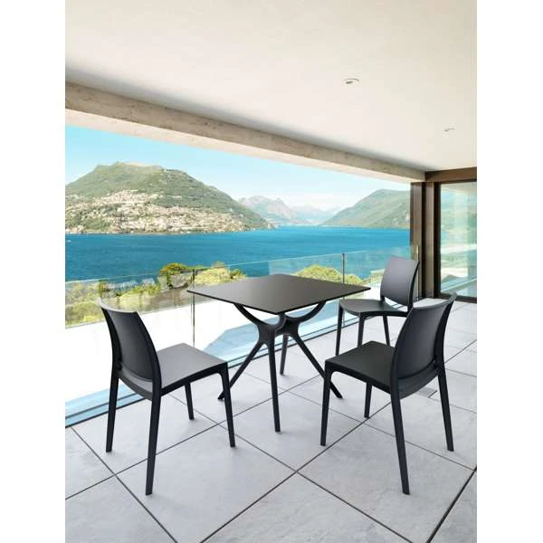 Siesta Air Table 80/Maya Chair 3 Seat Package - Black