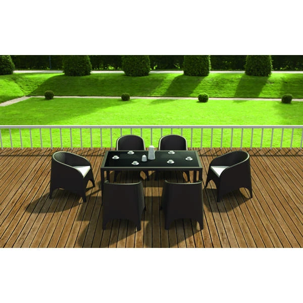 Siesta Tahiti Table/Aruba Arm Chair 6 Seat Package - White
