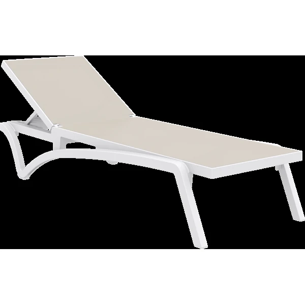 Siesta Pacific Sun Lounger - White/Taupe