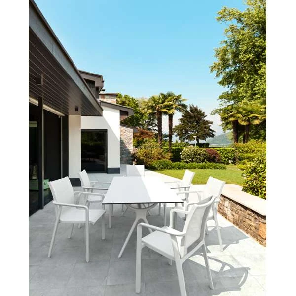 Siesta Air Table 180/Pacific Arm Chair 6 Seat Package - Black