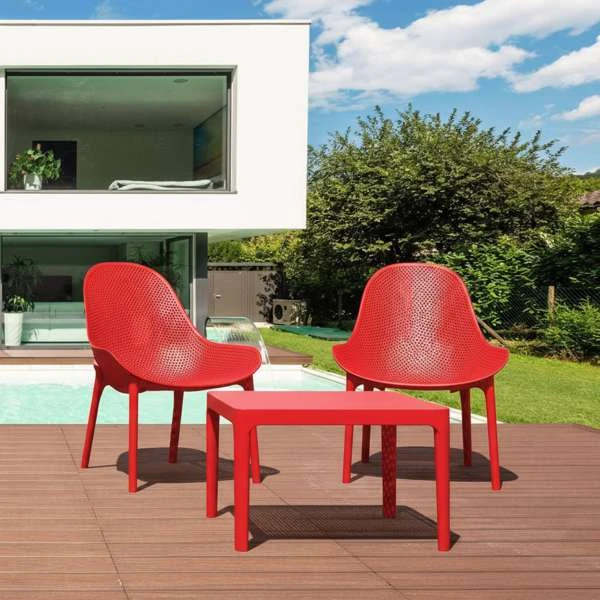 Siesta Sky Lounge/Sky Side Table 2 Seat Package - Red