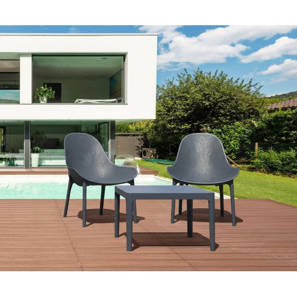 Siesta Sky Lounge/Sky Side Table 2 Seat Package - Anthracite