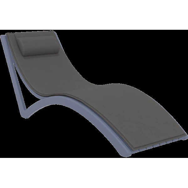 Siesta Slim Sun Lounger - Anthracite with Dark Grey Cushion and Pillow
