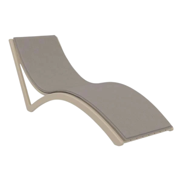 Siesta Slim Sun Lounger - Taupe with Light Brown Cushion