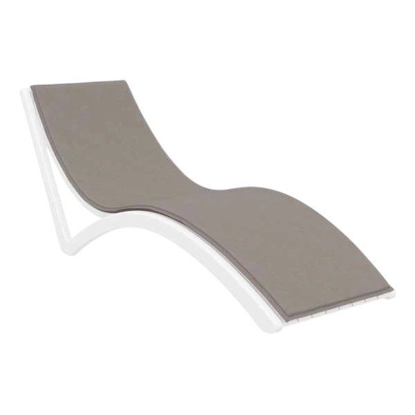 Siesta Slim Sun Lounger - White with Light Brown Cushion