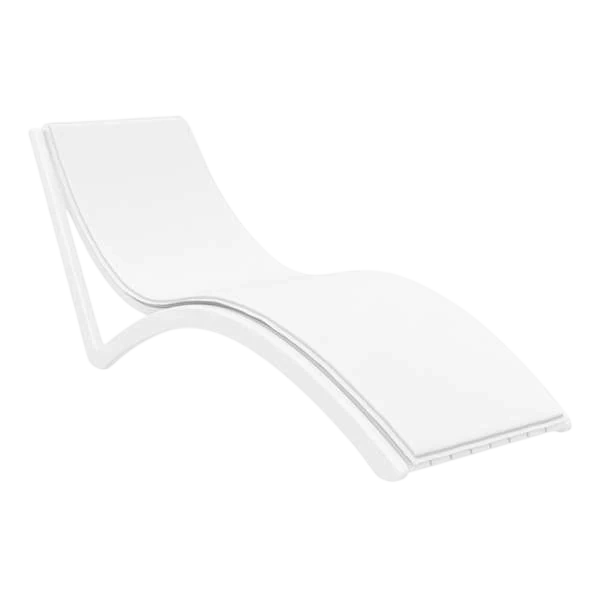 Siesta Slim Sun Lounger - White with White Cushion