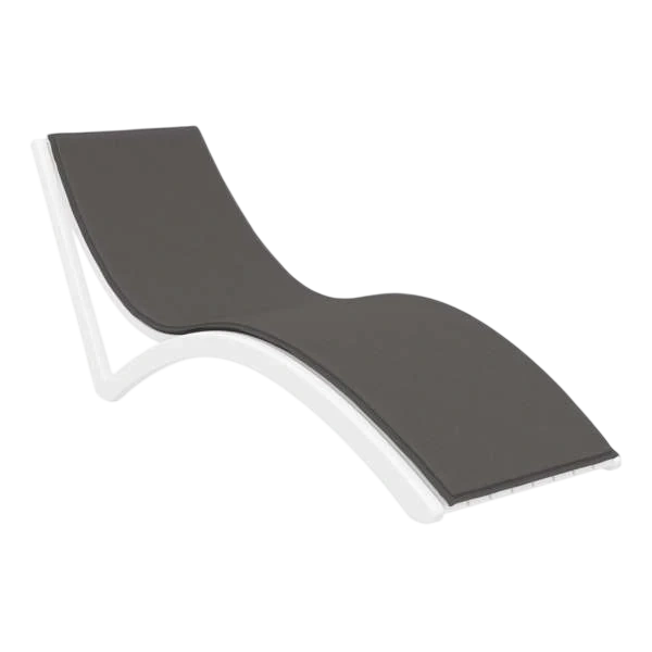 Siesta Slim Sun Lounger - White with Dark Grey Cushion
