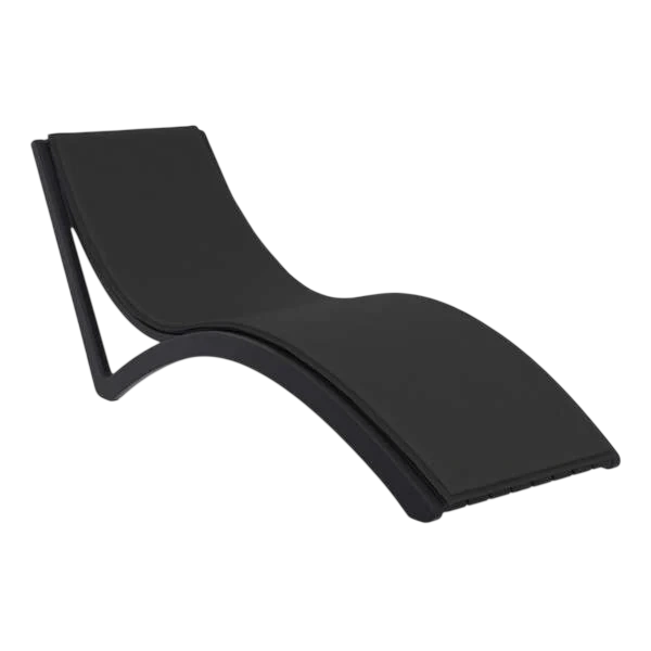 Siesta Slim Sun Lounger - Black with Black Cushion
