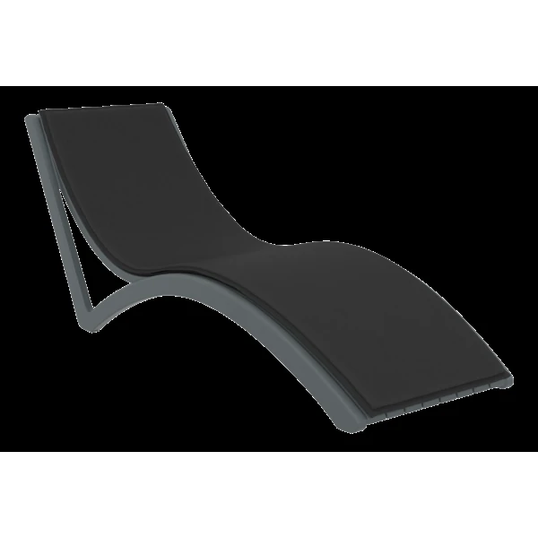 Siesta Slim Sun Lounger - Anthracite with Black Cushion