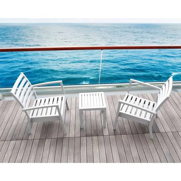Siesta Artemis XL Lounge/Ocean Side Table 2 Seat Package - Black