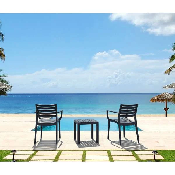 Siesta Artemis Arm Chair/Ocean Side Table 2 Seat Package - Taupe