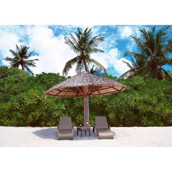 Siesta Fiji Sun Lounger/Miami Side Table 3 Pc Package - Chocolate