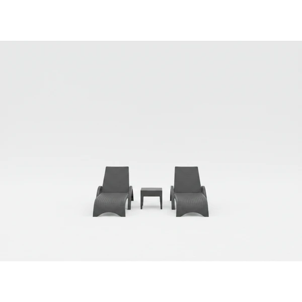 Siesta Fiji Sun Lounger/Miami Side Table 3 Pc Package - Anthracite
