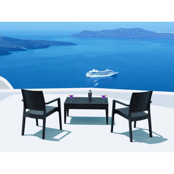 Siesta 3 Piece Resin Rattan Pool Side Setting with Ibiza Arm Chair