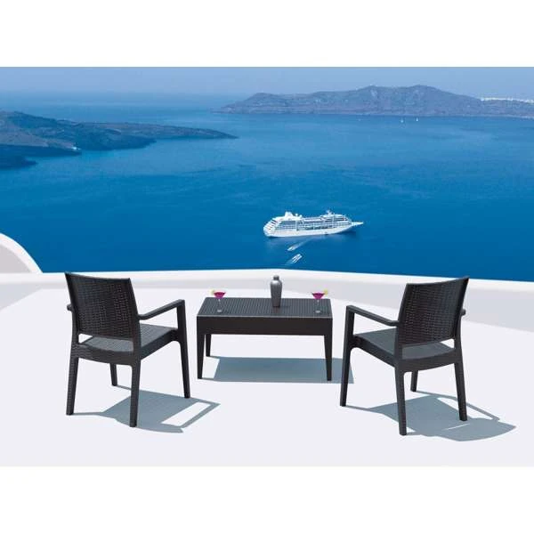 Siesta Ibiza Arm Chair/Miami Lounge Table 2 Seat Package - Anthracite