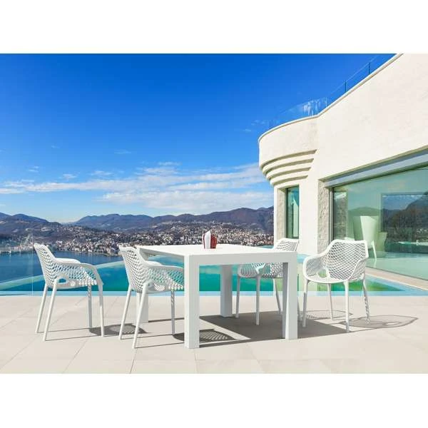 Siesta Vegas Table/Air XL Arm Chair 4 Seat Package - White