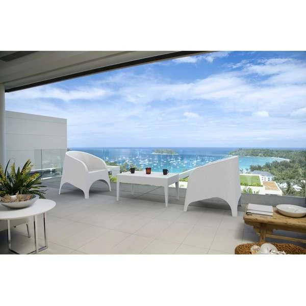 Siesta Aruba Tub Chair/Miami Lounge Table 2 Seat Package - Chocolate