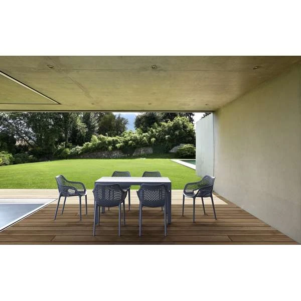 Siesta Ares 140 Table/Air XL Arm Chair 6 Seat Package - Anthracite