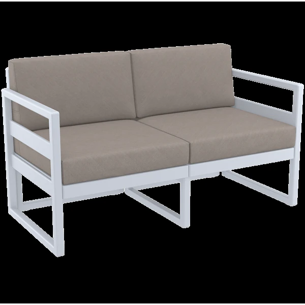 Siesta Mykonos Lounge Sofa - Silver Grey with Light Brown Cushions