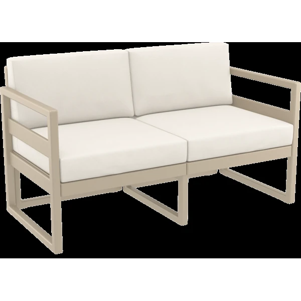 Siesta Mykonos Lounge Sofa - Taupe with Beige Cushions