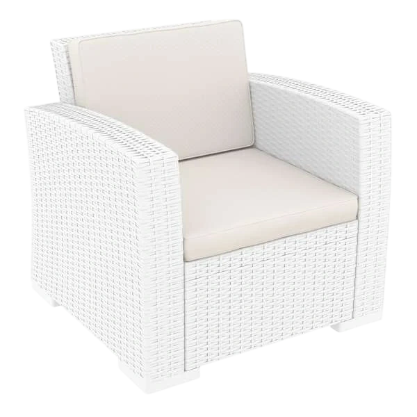 Siesta Monaco Lounge Arm Chair - White with cushion