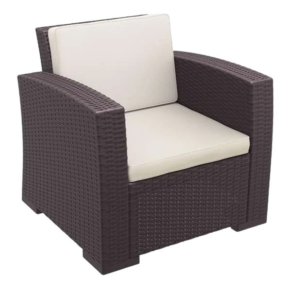 Siesta Monaco Lounge Arm Chair - Chocolate with cushion