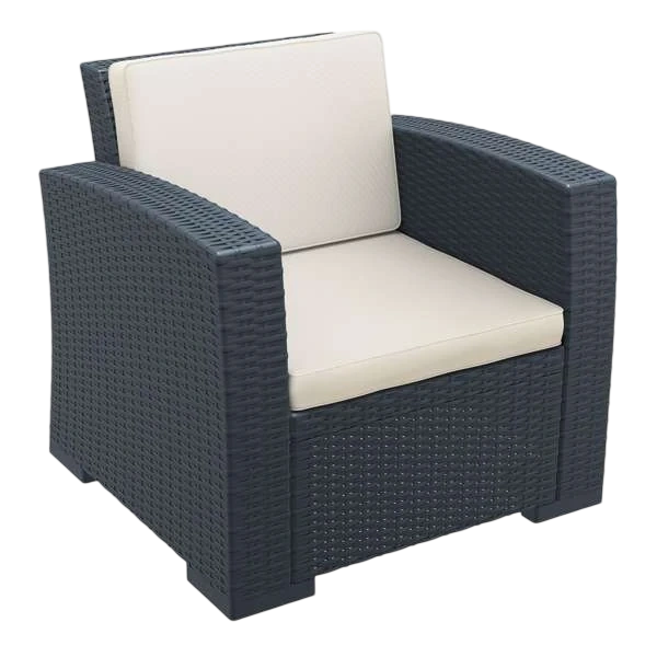 Siesta Monaco Lounge Arm Chair - Anthracite with cushion