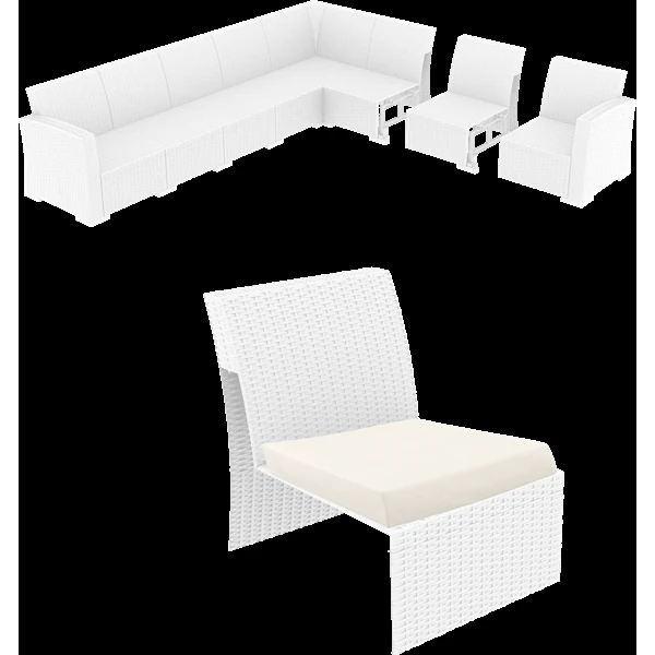 Siesta Monaco Extension Part - White with Cushion
